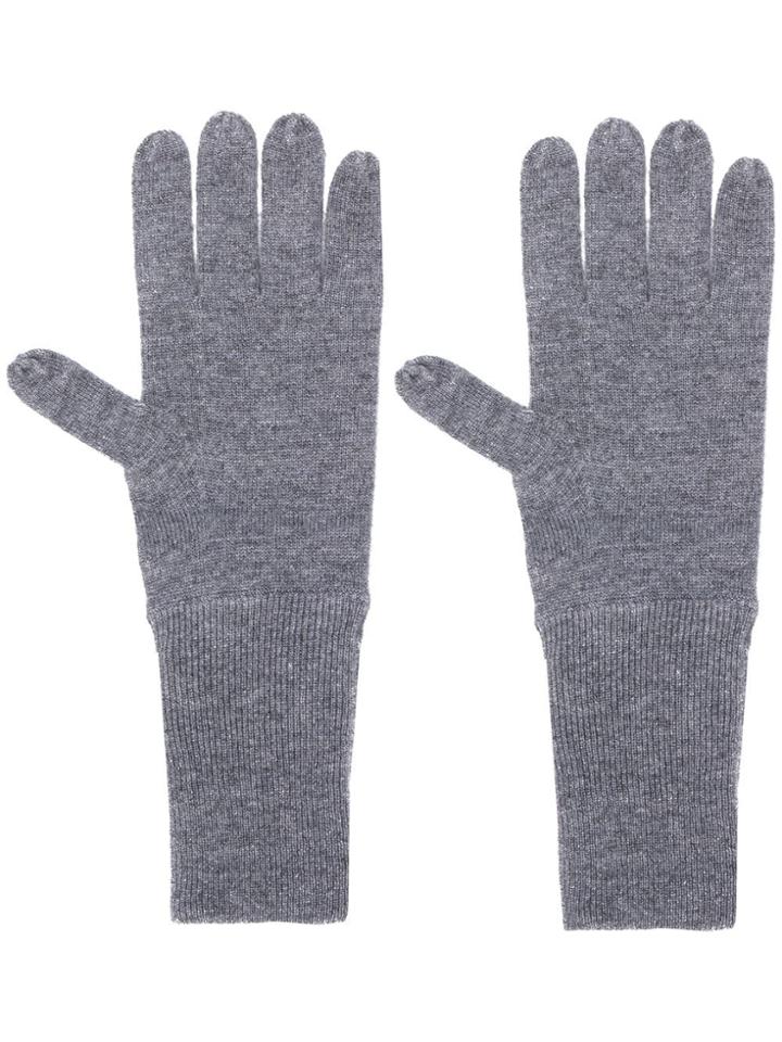 Allude Knit Gloves - Grey