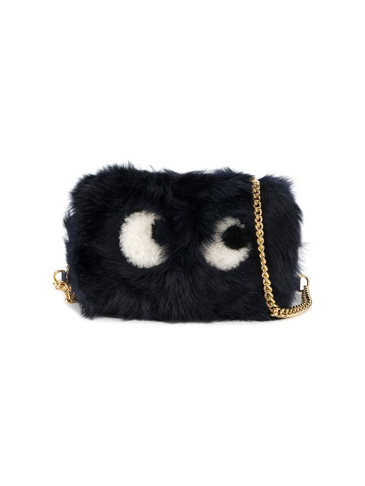 Anya Hindmarch - Mini Eyes Cross-body Bag - Women - Sheep Skin/shearling - One Size, Blue, Sheep Skin/shearling