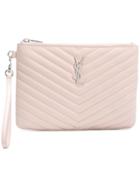 Saint Laurent Quilted Clutch - Pink & Purple