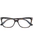 Tom Ford Eyewear Square Clip-on Glasses - Brown
