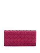 Bottega Veneta Intrecciato Foldover Wallet - Pink
