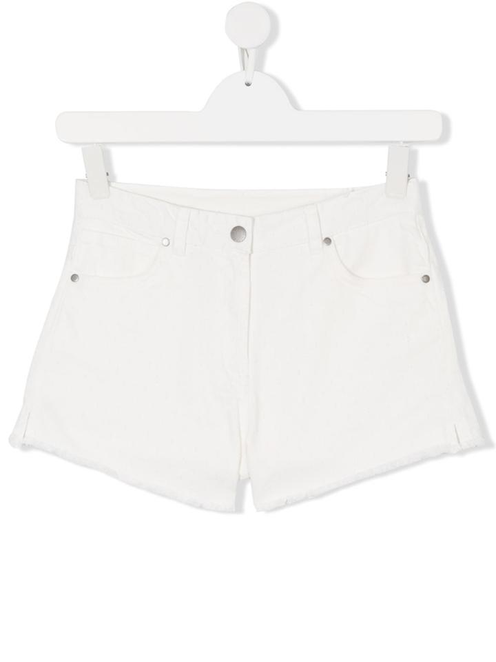 Stella Mccartney Kids Teen Denim Shorts - White