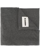Jil Sander Logo Patch Scarf - Grey