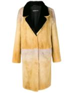 Numerootto Fur Long Coat - Yellow & Orange