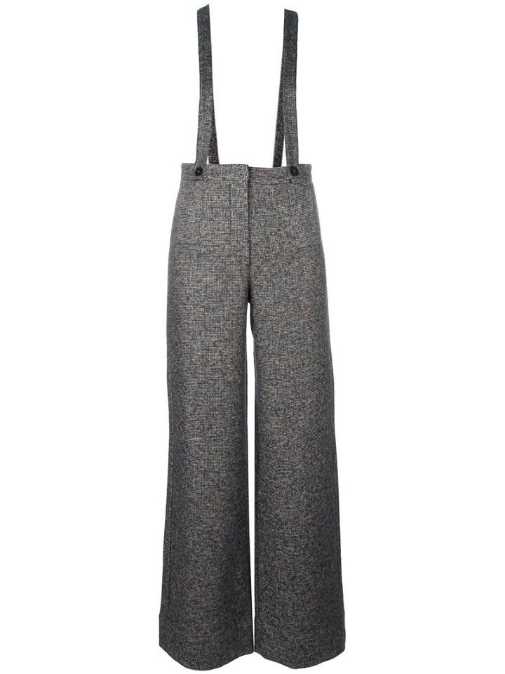 Roberto Collina Suspended Flared Trousers, Women's, Size: Medium, Grey, Linen/flax/alpaca/silk/nylon
