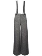 Roberto Collina Suspended Flared Trousers, Women's, Size: Medium, Grey, Linen/flax/alpaca/silk/nylon