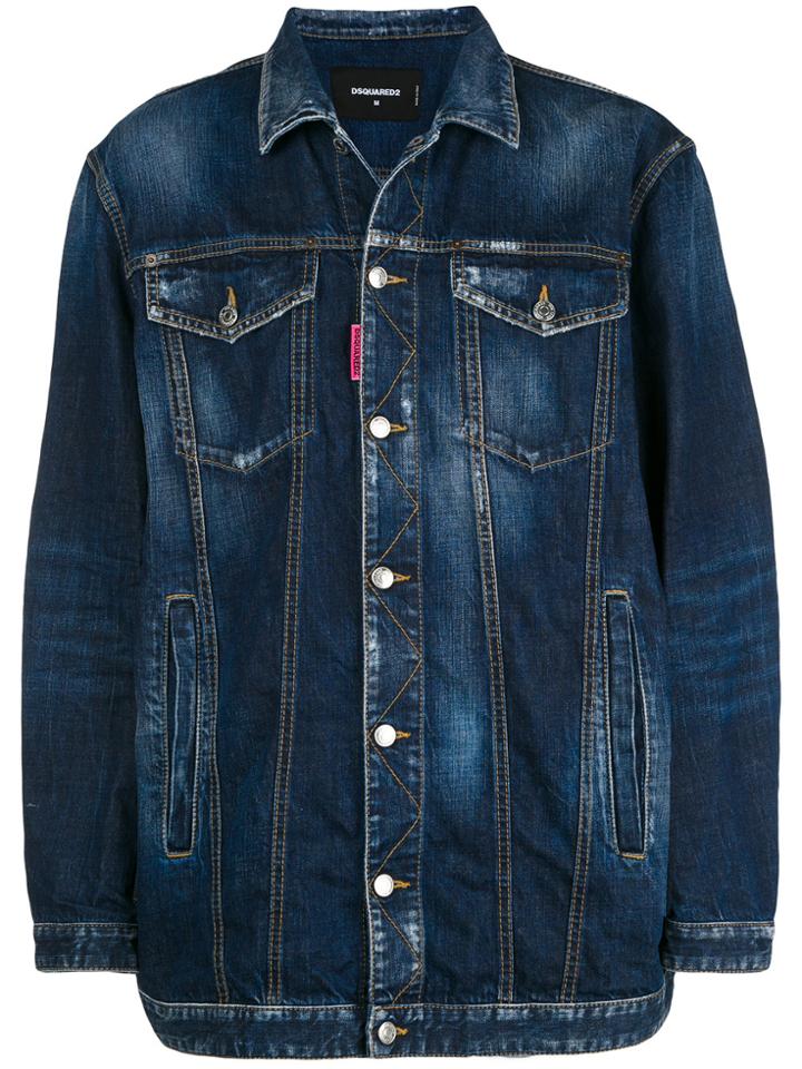 Dsquared2 Be Nice Oversized Denim Jacket - Blue