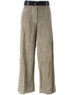 Hache Belted Trousers, Women's, Size: 40, Nude/neutrals, Cotton/polyamide/metal