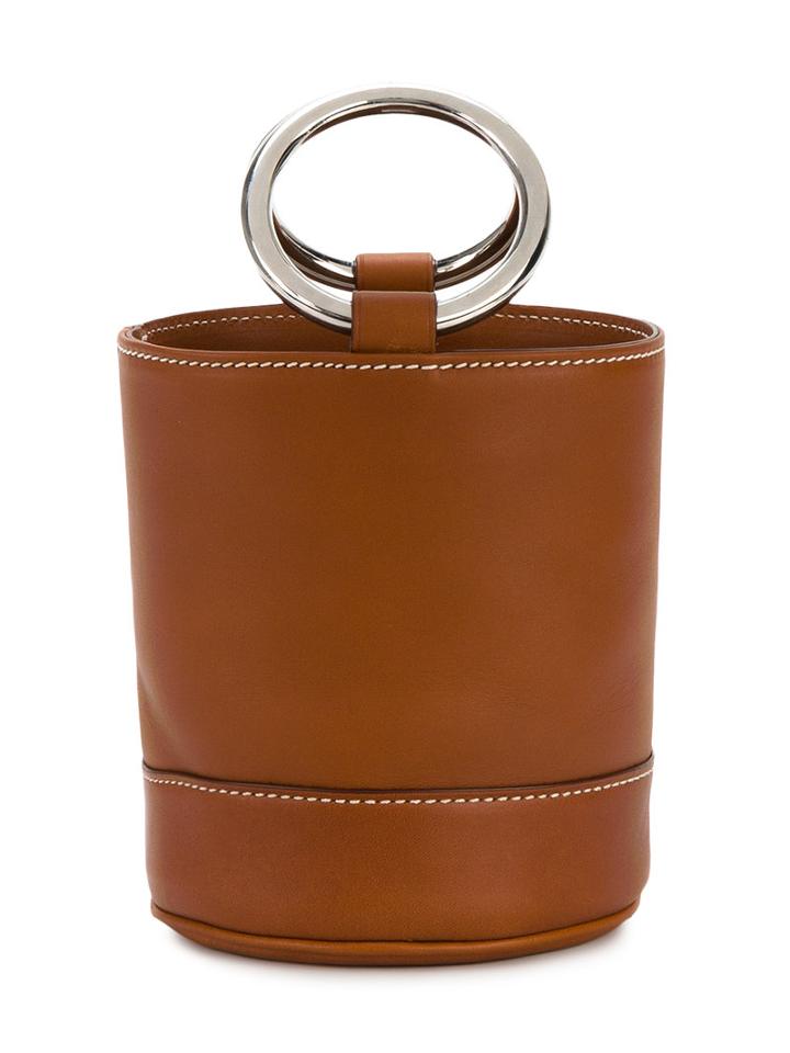 Simon Miller - Mini Smooth Brown Bonsai 15 Bucket Bag - Women - Leather/metal - One Size, Leather/metal