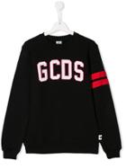 Gcds Kids Teen Logo Patch Sweatshirt - Black
