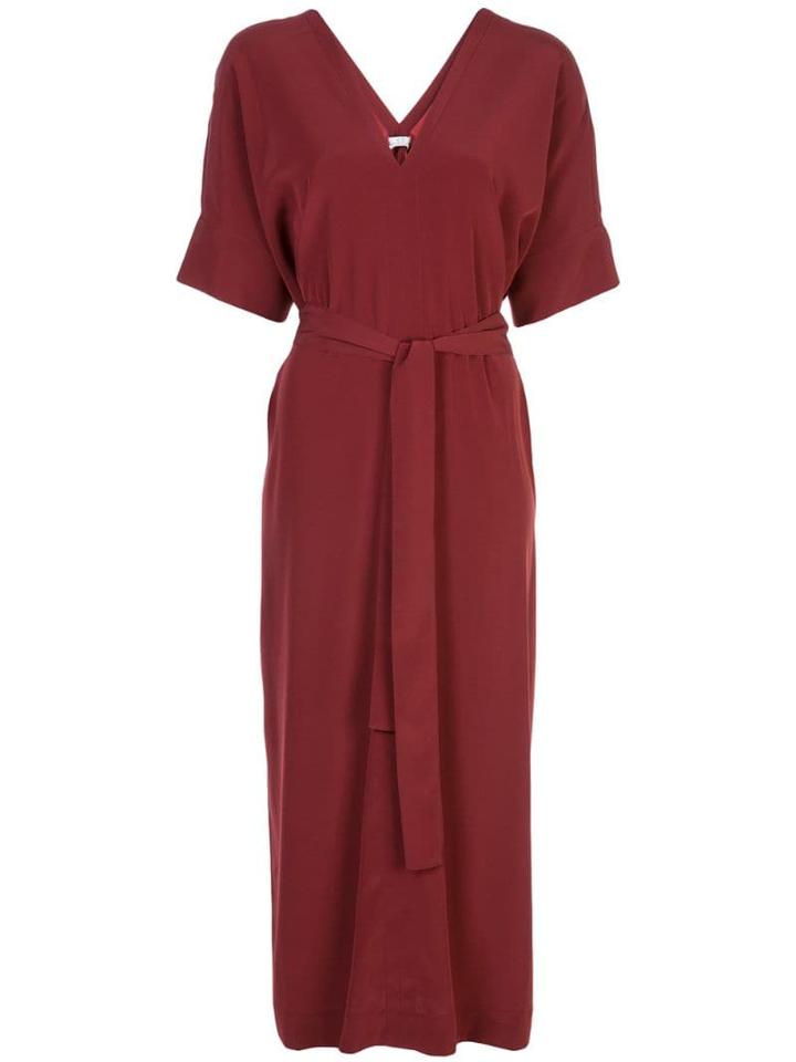 Co V-neck Belted Dress - Green