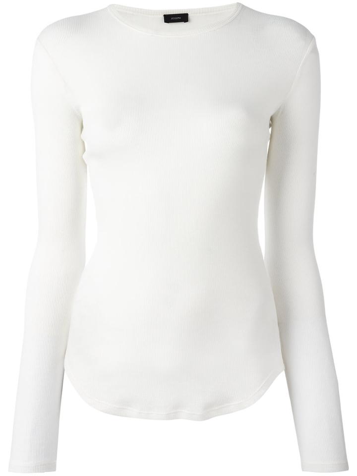 Joseph Round Neck Slim-fit Jumper, Women's, Size: Xs, White, Cotton/cashmere