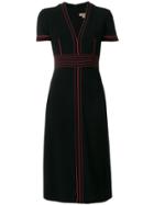 Burberry Contrasting Stitch Detail Dress - Black