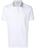 Versace Collection Collar Detail Polo Shirt - White
