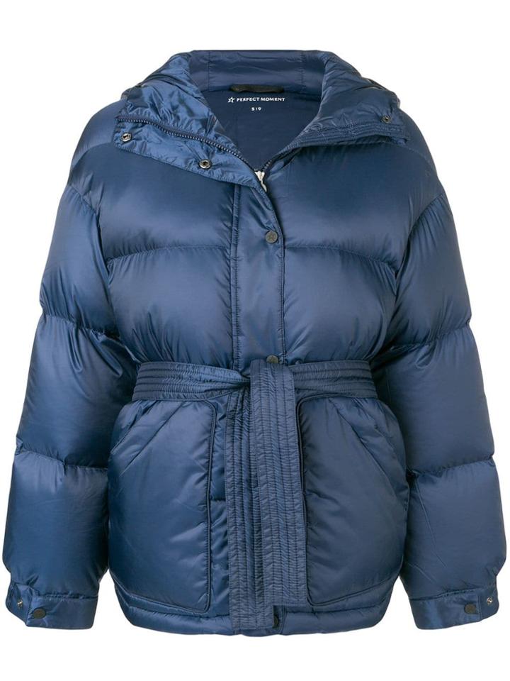Perfect Moment Hooded Oversized Jacket - Blue