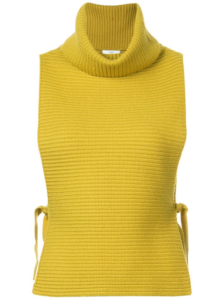 Tome Sleeveless Ribbed Top - Yellow & Orange