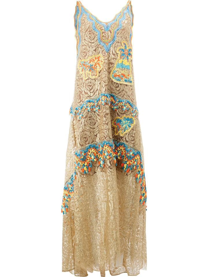 Peter Pilotto Embroidered Dress - Metallic