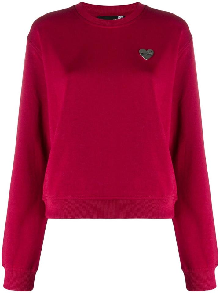 Love Moschino Heart Plaque Sweatshirt - Red