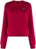 Love Moschino Heart Plaque Sweatshirt - Red