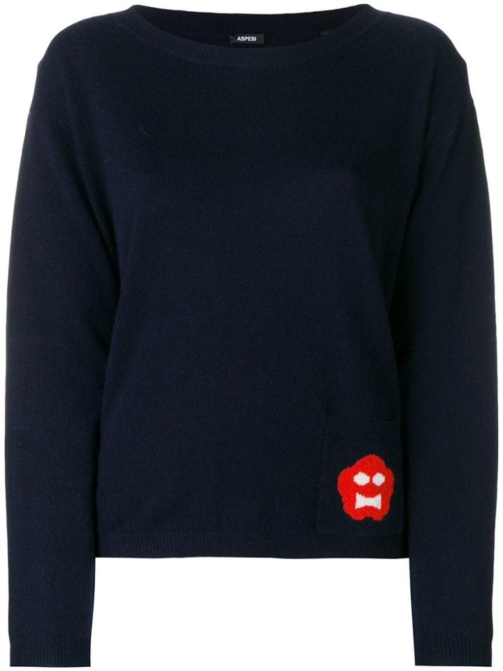 Aspesi Plain Knit Sweater - Blue
