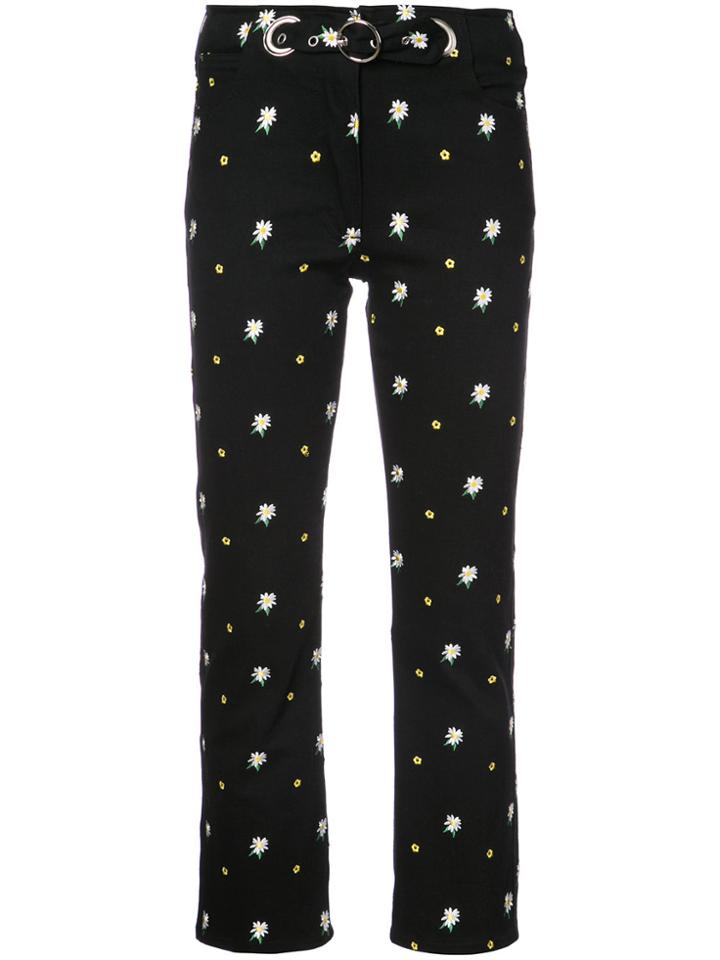 Miaou Daisy Embroidered Trousers - Black