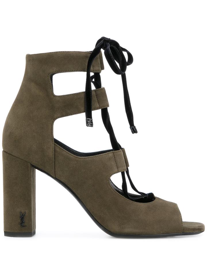 Saint Laurent Loulou 95 Sandals - Green