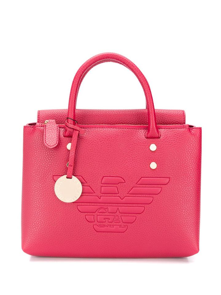 Emporio Armani Embossed Logo Tote - Red
