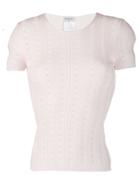 Chanel Vintage 2005's Perforated Cc Knitted Top - Pink