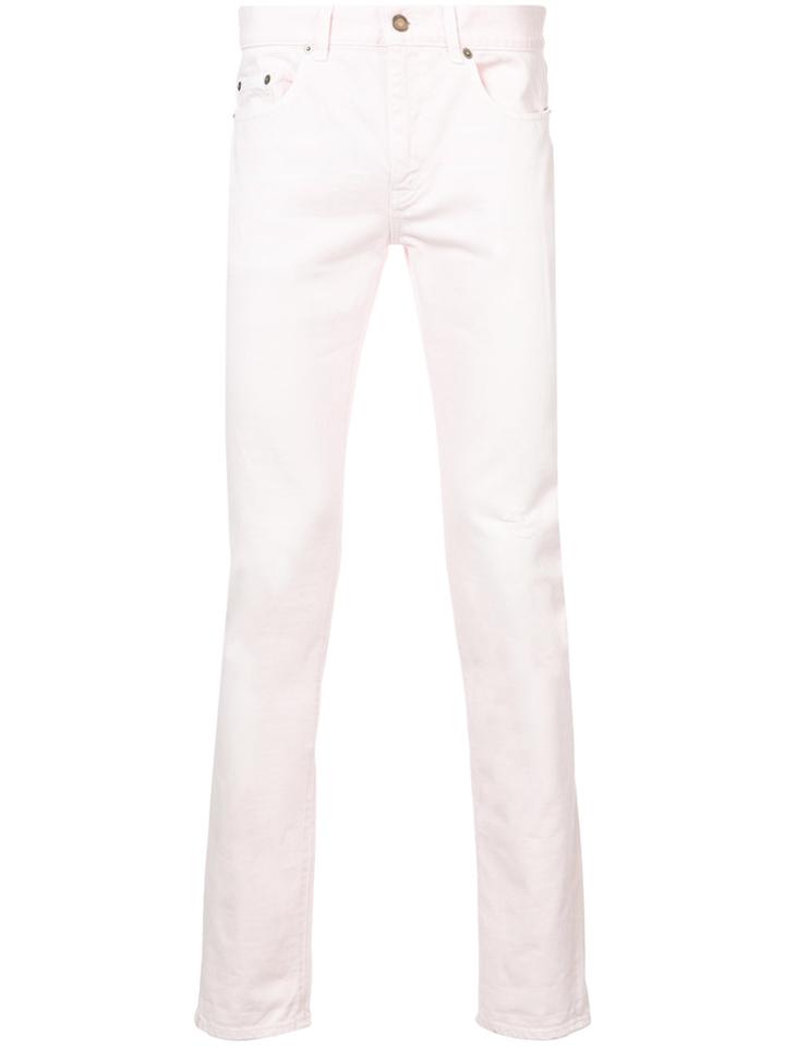 Saint Laurent Low Rise Skinny Jeans - Pink & Purple