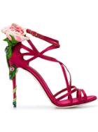 Dolce & Gabbana Keira Rose Jewelled Sandals - Red