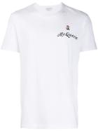 Alexander Mcqueen Embroidered Rose Patch T-shirt - White