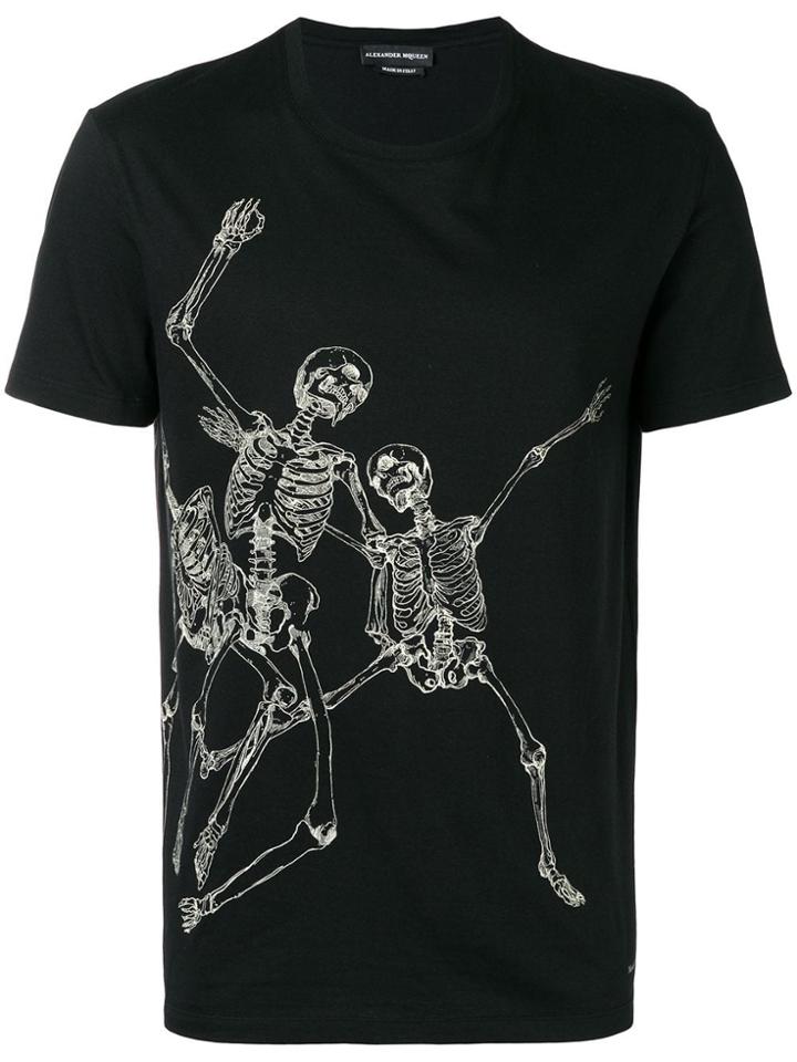 Alexander Mcqueen Skelleton Print T-shirt - Black