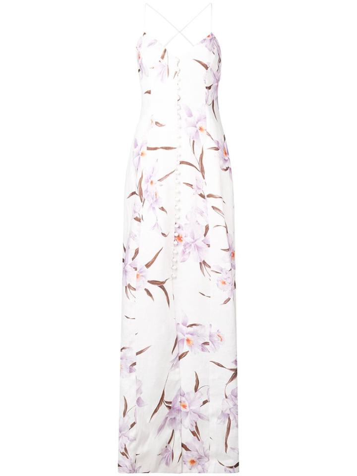 Zimmermann Long Floral Print Dress - White