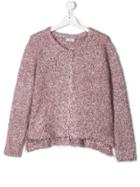 Monnalisa Teen Fluffy Knit Cardigan - Pink
