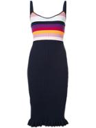 Cinq A Sept Ribbed Rainbow Design Dress - Blue