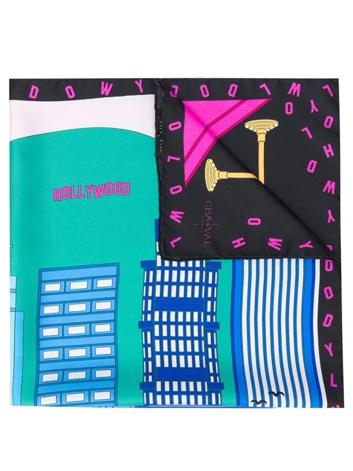 Cha Val Milano Hollywood Printed Scarf - Blue