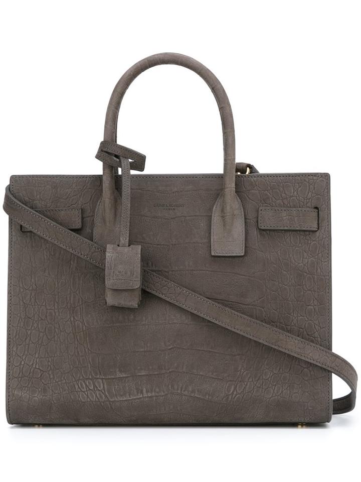 Saint Laurent Baby 'sac De Jour' Tote, Women's, Grey, Calf Leather
