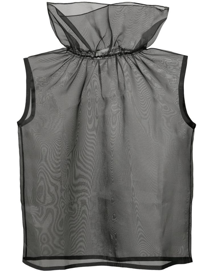Kimhekim Sheer Oversized Blouse - Black