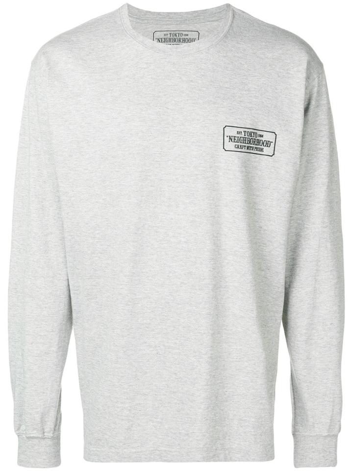 Neighborhood Bar & Shield Logo Sweatshirt - Grey