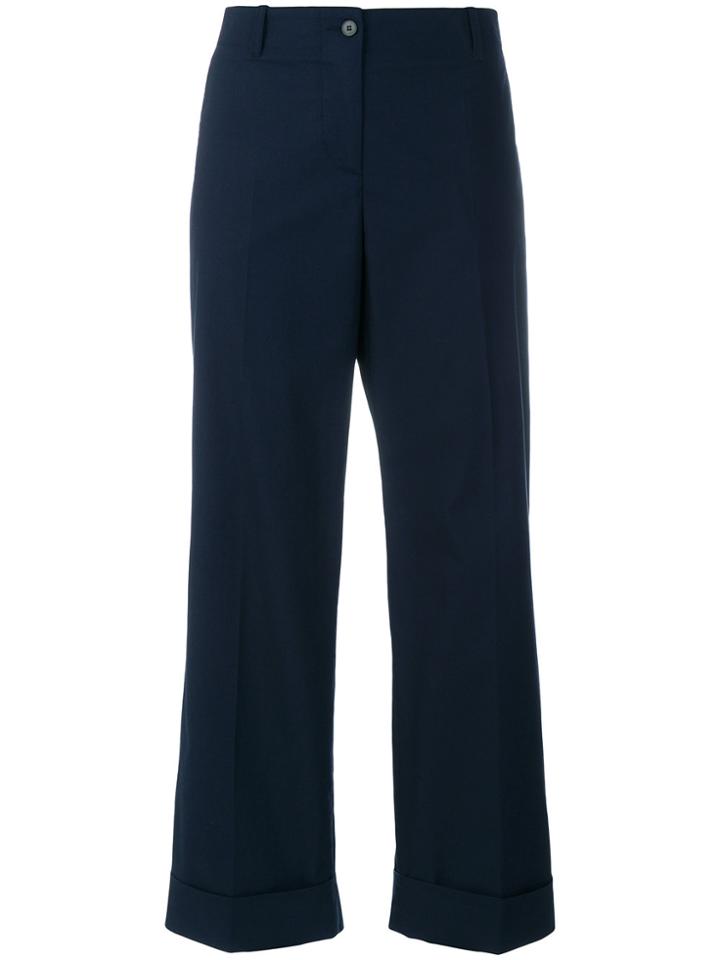 Alberto Biani Striped Wide Leg Trousers - Blue