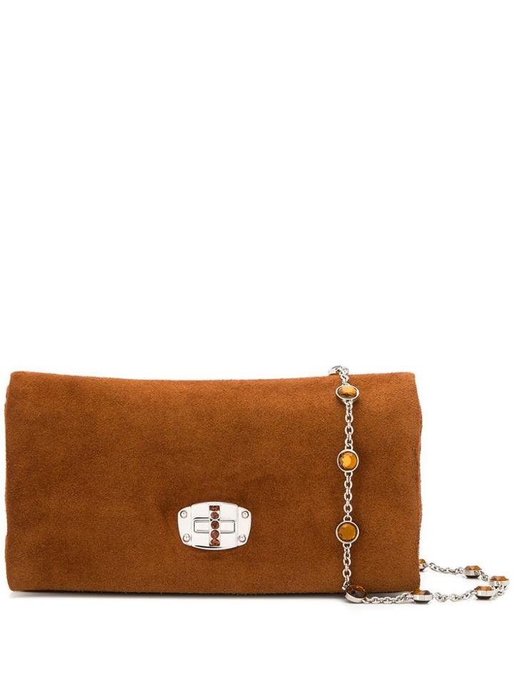 Miu Miu Iconic Crystal Clutch - Brown