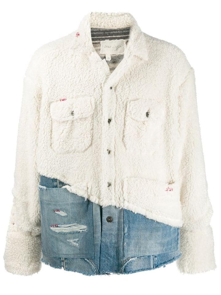 Greg Lauren Contrast Fitted Jacket - Neutrals