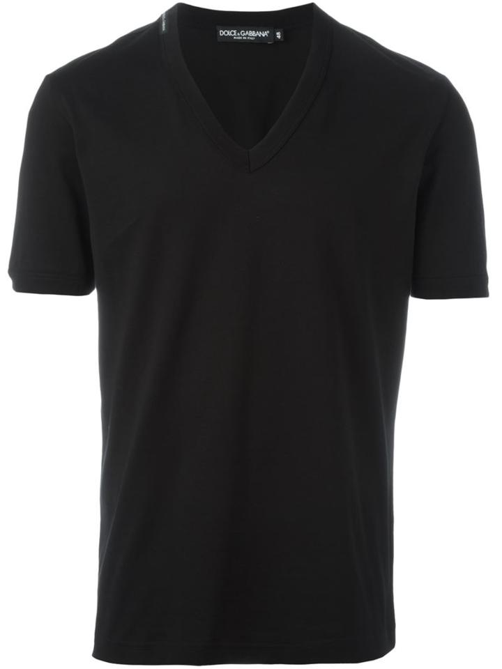 Dolce & Gabbana V-neck T-shirt, Men's, Size: 52, Black, Cotton
