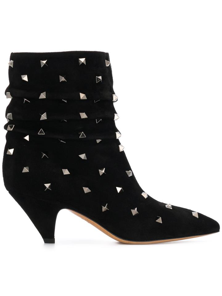 Valentino Rockstud Ankle Booties - Black