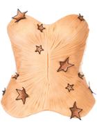 Maria Lucia Hohan Star Appliqué Pleated Design Strapless Blouse - Nude