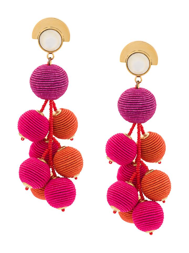 Lizzie Fortunato Jewels Hanging Drop Earrings - Pink & Purple