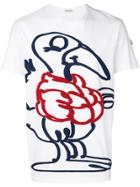 Moncler Textured Logo Print T-shirt - White