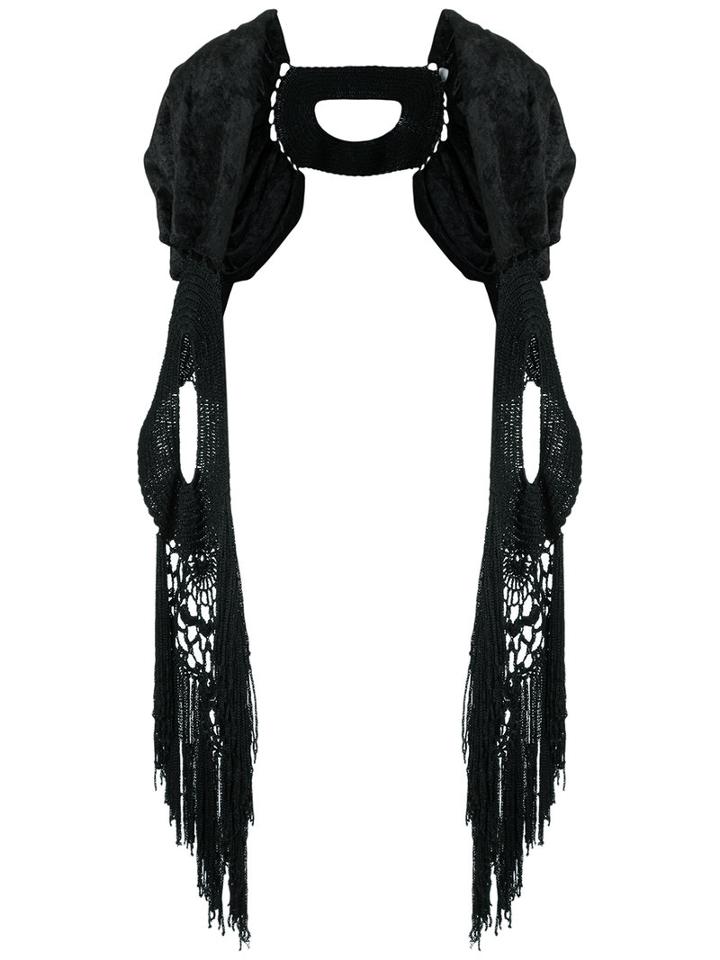 Cecilia Prado - Fringed Bolero - Women - Polyester/spandex/elastane - One Size, Black, Polyester/spandex/elastane