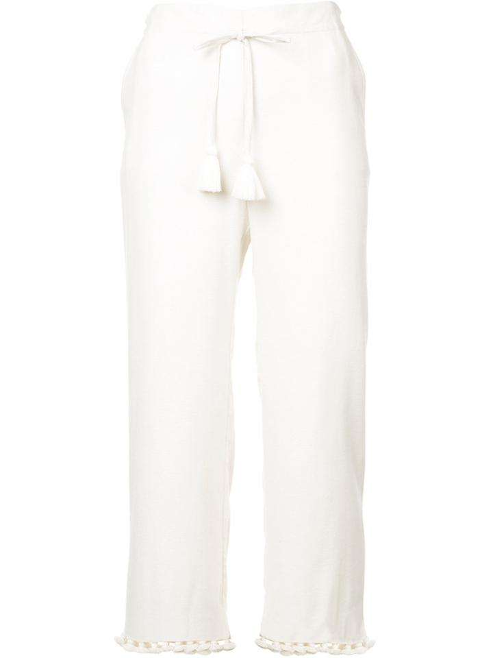 Figue Istanbul Tassel Hem Trousers - White