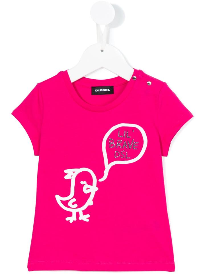 Diesel Kids - Printed T-shirt - Kids - Cotton - 18 Mth, Pink/purple